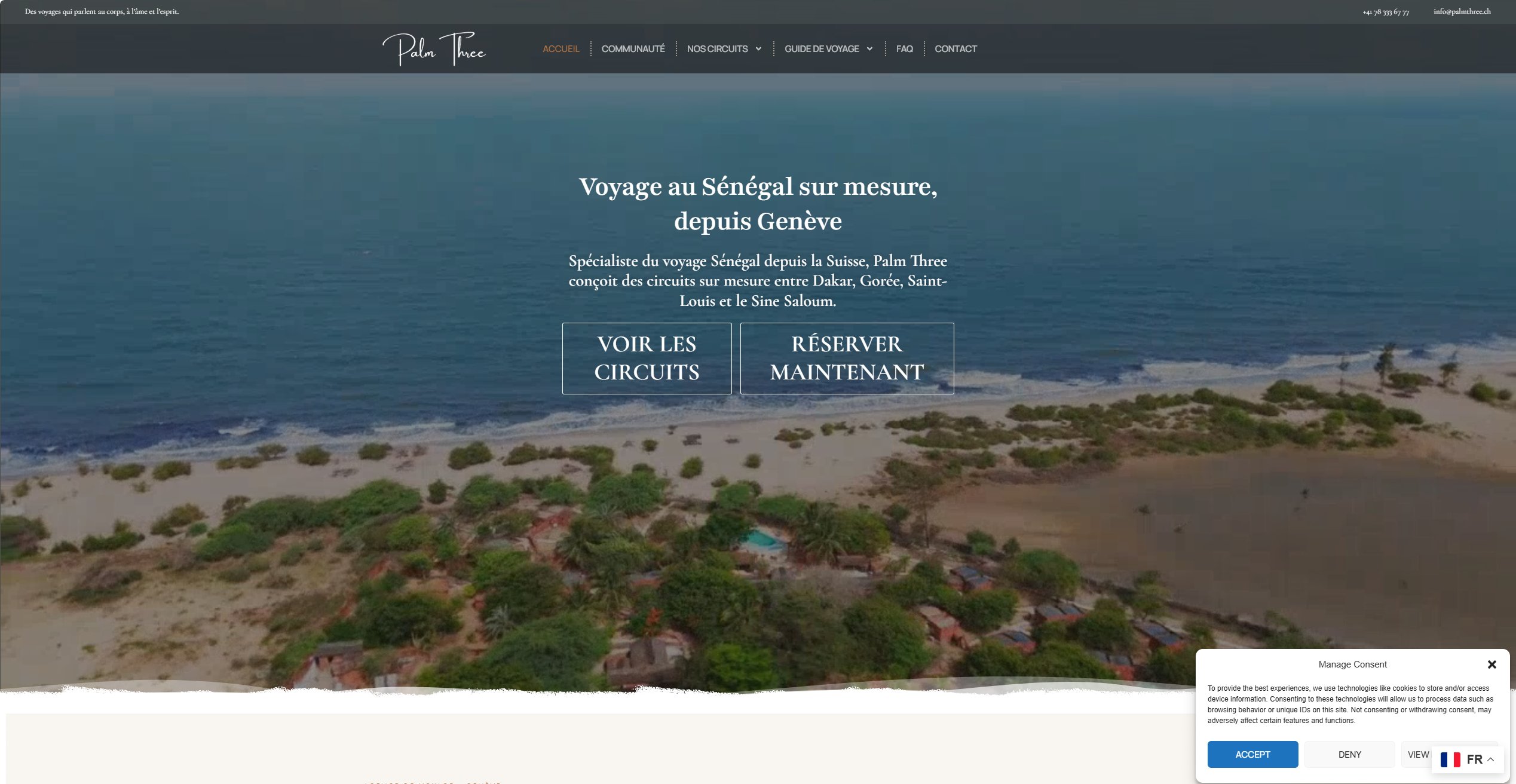 Site Palm Three — agence de voyage Sénégal Genève