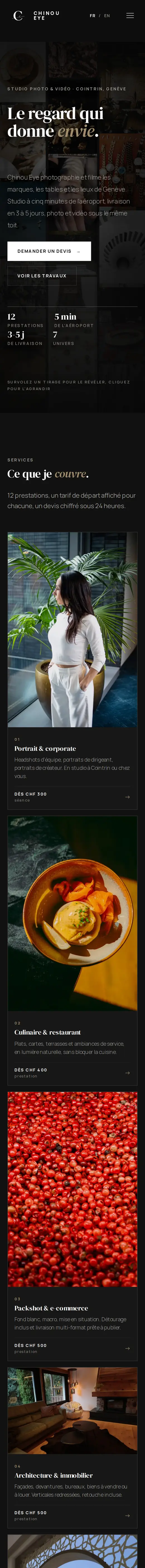 Site Chinou Eye affiché sur téléphone