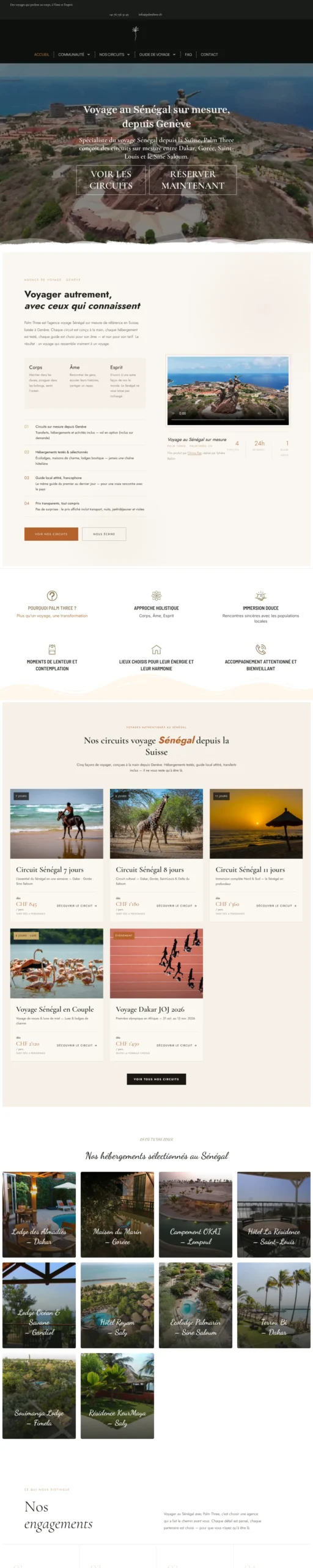 Site palmthree.ch réalisé par KSA Digital, aperçu sur ordinateur